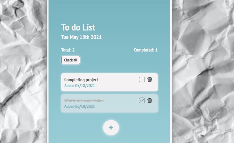 Screenshot of project To-do